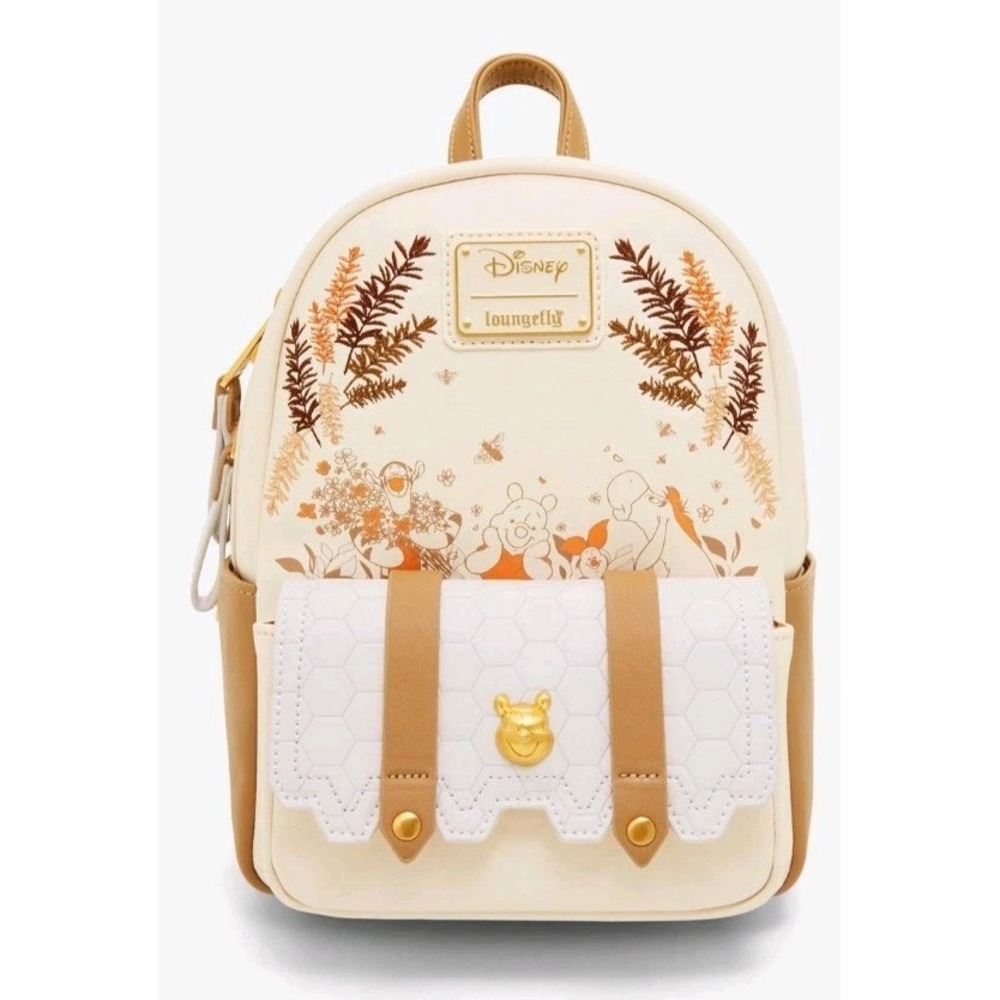 Loungefly Disney Winnie The Pooh Floral‎ Pooh Bear & Friends Backpack & Wallet